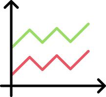 Area Graph Line Filled Icon vector