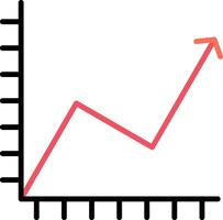 Line Chart Line Filled Icon vector