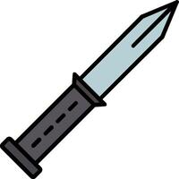 icono lleno de línea de cuchillo vector