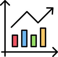 Bar Chart Line Filled Icon vector