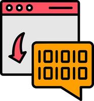 Binary Code Line Filled Icon vector