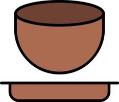 Bowl Line Filled Icon vector