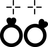 icono de glifo de anillos de boda vector