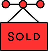 Sold Line Filled Icon vector