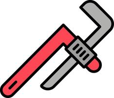 Pipe Wrench Line Filled Icon vector