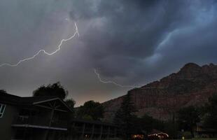 Zion Canyon Lightning photo