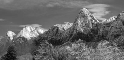 Zion Canyon Winter Panorama photo