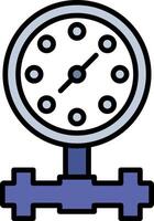 Pressure Gauge Line Filled Icon vector