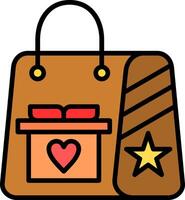 Gift Bag Line Filled Icon vector