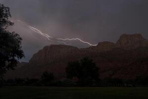 Zion Canyon Lightning photo