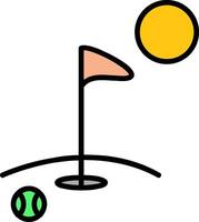 golf línea lleno icono vector