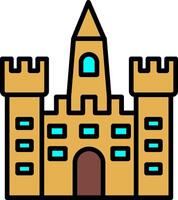 Sand Castle Line Filled Icon vector