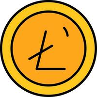 litecoin línea lleno icono vector