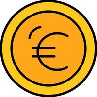 Euro Line Filled Icon vector