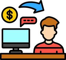 Accountant Line Filled Icon vector