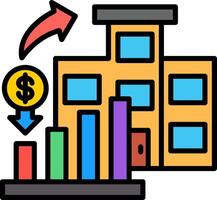 Market Investment Line Filled Icon vector