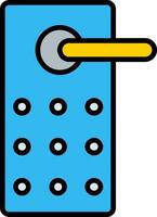 Door Lock Line Filled Icon vector