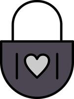 Heart Lock Line Filled Icon vector