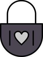 Heart Lock Line Filled Icon vector