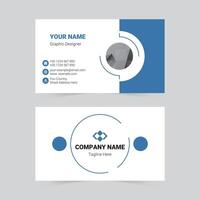 Blue modern business card template vector