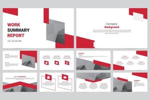 rojo moderno negocio trabajo reporte diapositiva presentación modelo vector