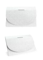 white letter envelope with embossed leaves on the backdrop for creation photo