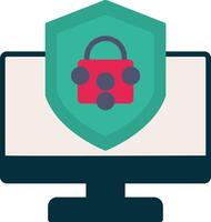 Security Computer Fix Flat Icon vector