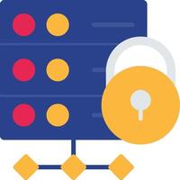 Server Secure Flat Icon vector