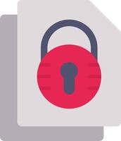 Security File Lock Flat Icon vector