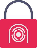 Security Basket Fingerprint Flat Icon vector