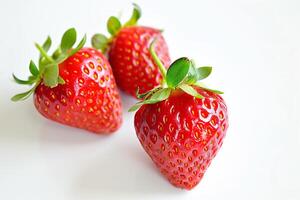 juicy ripe strawberry on a white background photo