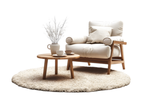 modern living room with sofa and coffee table png