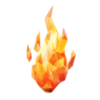 Polygonal fire isolated on transparent background png