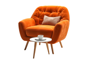 Orange fauteuil isolé sur transparent Contexte png