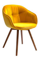 Yellow armchair isolated transparent Background png