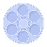 Large round blue Seder plate without ingredients vector