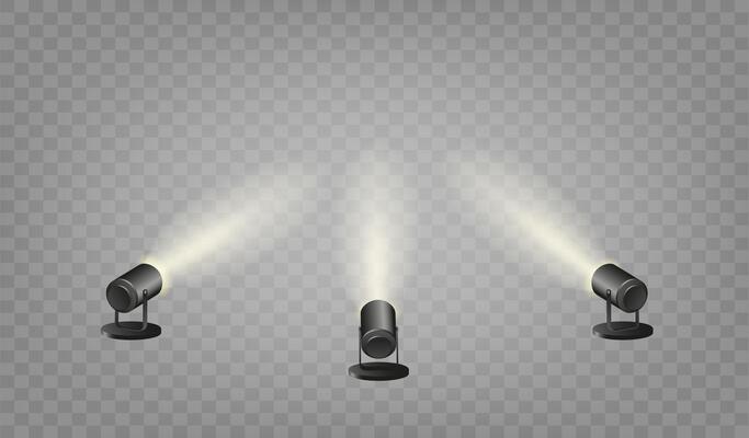 Spotlights set, stage and studio
