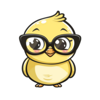 Cute kawaii chicken chibi mascot cartoon style png