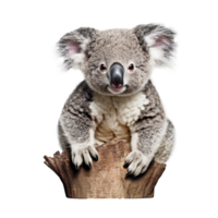 Cute Koala Bear with a Tree Stump png