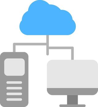 icono plano de computación en la nube vector