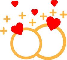 Wedding Rings Flat Icon vector