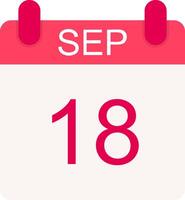 September Flat Icon vector