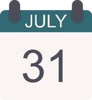 July Flat Icon vector