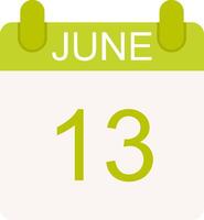 June Flat Icon vector