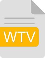 wtv archivo formato plano icono vector
