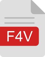 F4V File Format Flat Icon vector