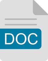 DOC File Format Flat Icon vector