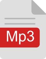 Mp3 File Format Flat Icon vector