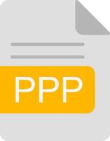 PPP File Format Flat Icon vector