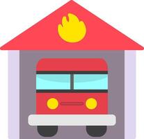 Fire Station Flat Icon vector